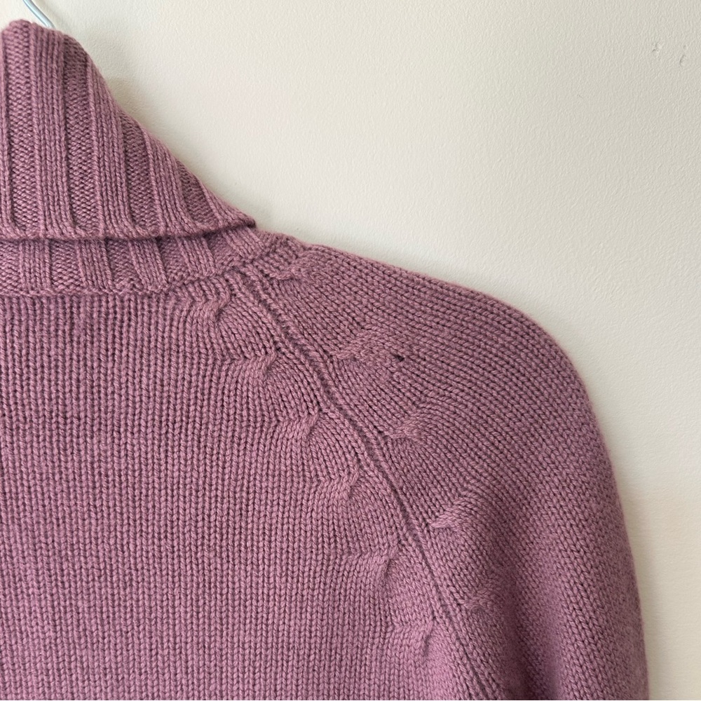 Banana Republic Cashmere Mauve Purple Turtle Neck Sweater Crop Y2K Medium - Picture 4 of 8